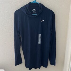 Nike Dark Blue Hoodie with White Logo